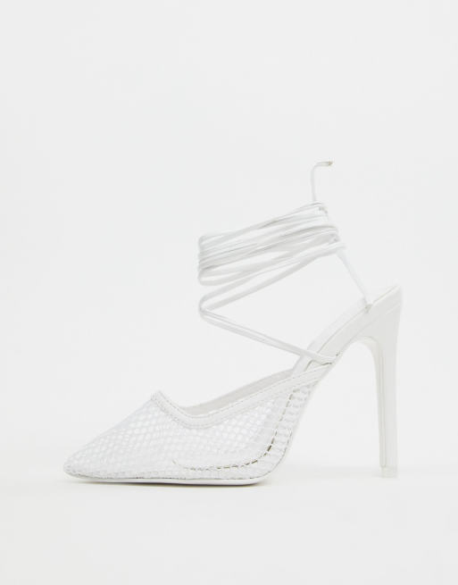 White mesh hot sale pumps