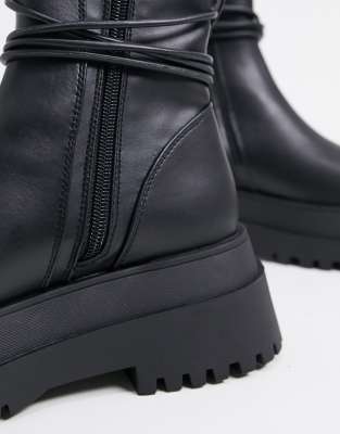 chunky flat ankle boots