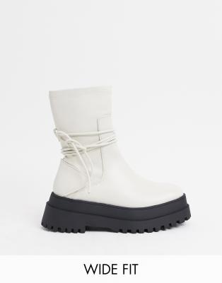 wide fit flat ankle boots