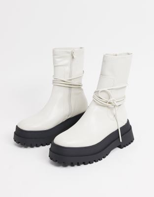 chunky flat ankle boots