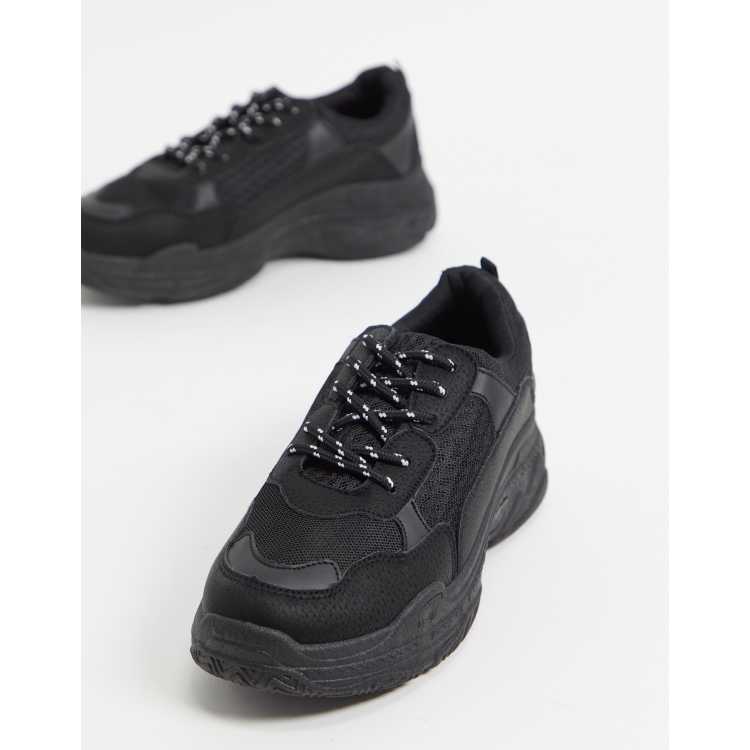 Public Desire Fiyah chunky sneakers in black ASOS