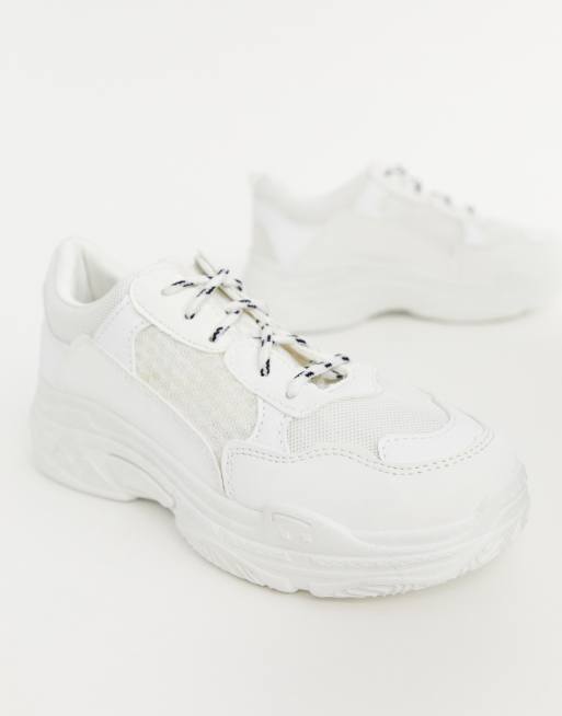 white bulky sneakers