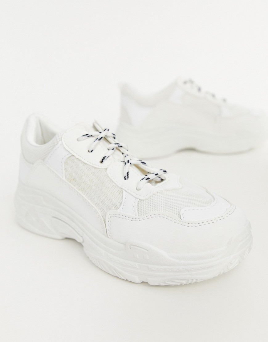 Public Desire Fiyah chunky trainers in white