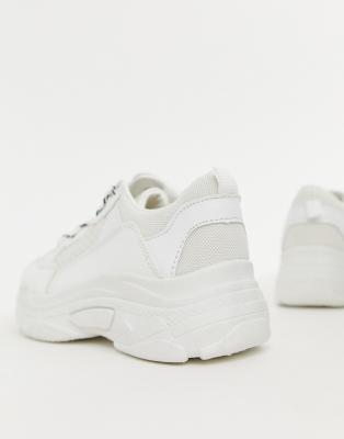public desire fiyah white chunky trainers