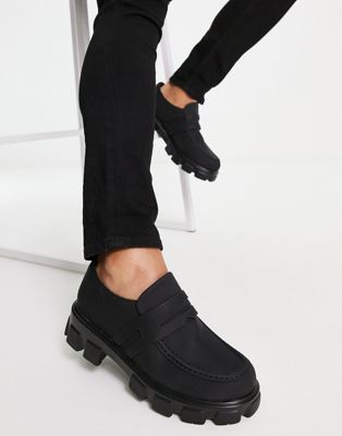 Public Desire Foster chunky loafers in black  - ASOS Price Checker
