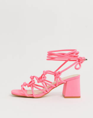 bright pink heeled sandals
