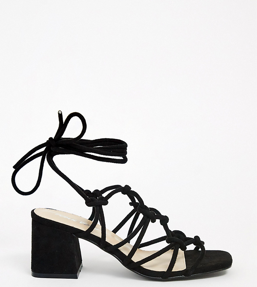 Public Desire - Freya - Sorte sandaler med mellemhøje hæle