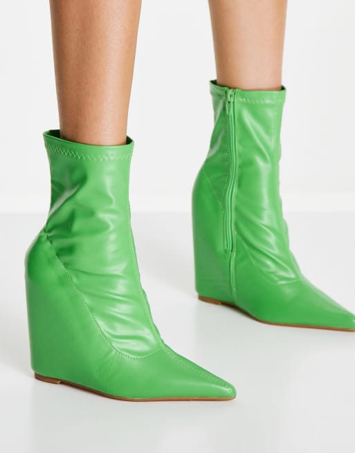 Green store wedge boots