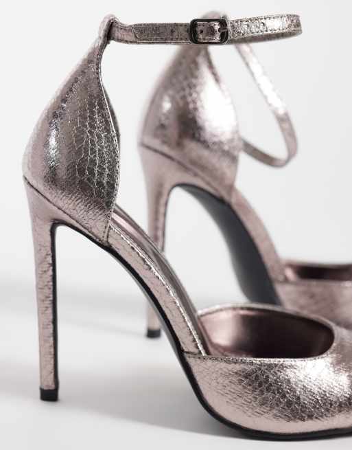 Public Desire Gilded heeled sandals in pewter, 2 of 4