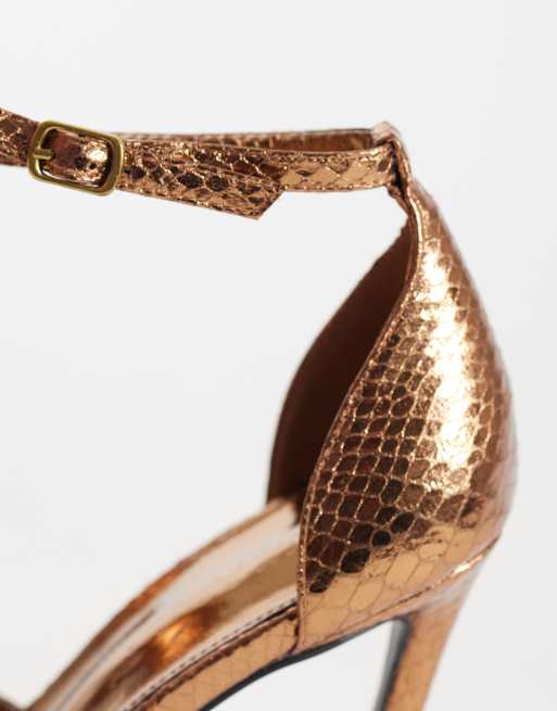 Public Desire Gilded heeled sandals in pewter, 2 of 5