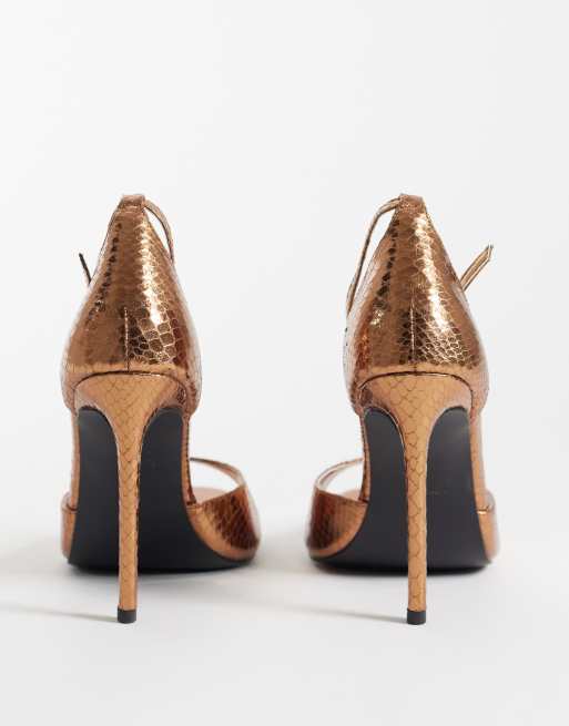 Public Desire Gilded heeled sandals in pewter, 4 of 5
