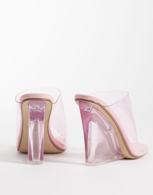 Public Desire - Giselle - Pink sandaler med kilehæl , 3 af 4