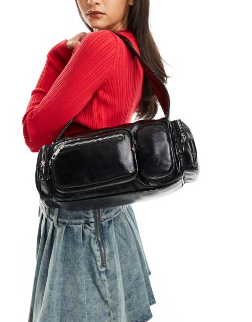 Public Desire - Gizelle - Sac porté épaule zippé à poches multiples - Noir , 2 de 4