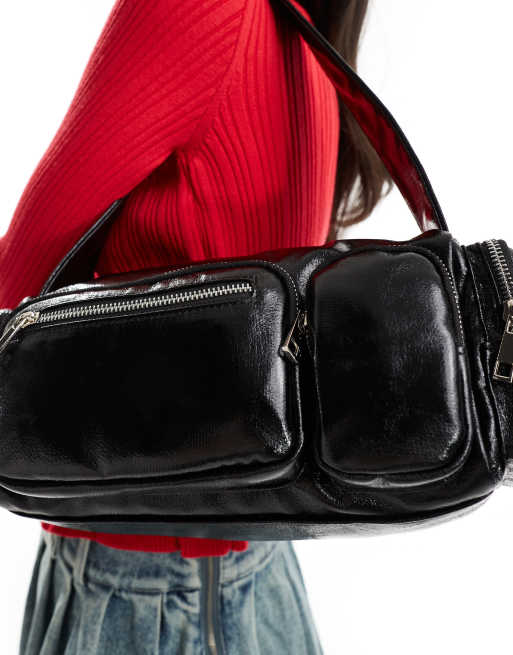 Public Desire - Gizelle - Sac porté épaule zippé à poches multiples - Noir , 4 de 4