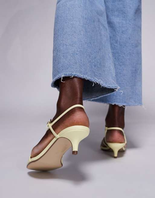 Public Desire - Glint - Gule minimalistiske sandaler med stropper, 3 af 4