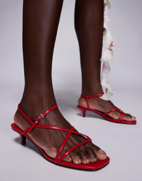 Public Desire - Glint - Sandali minimal bordeaux con fascette sottili - view 1
