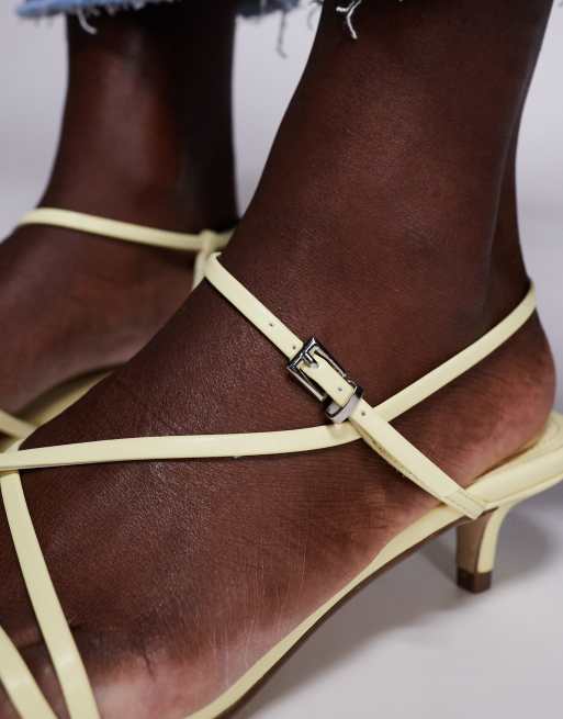 Public Desire - Glint - Sandali minimal gialli con fascette sottili, 4 di 4