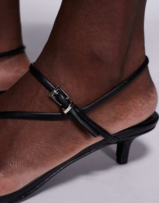 Public Desire - Glint - Sorte minimalistiske sandaler med stropper, 3 af 4