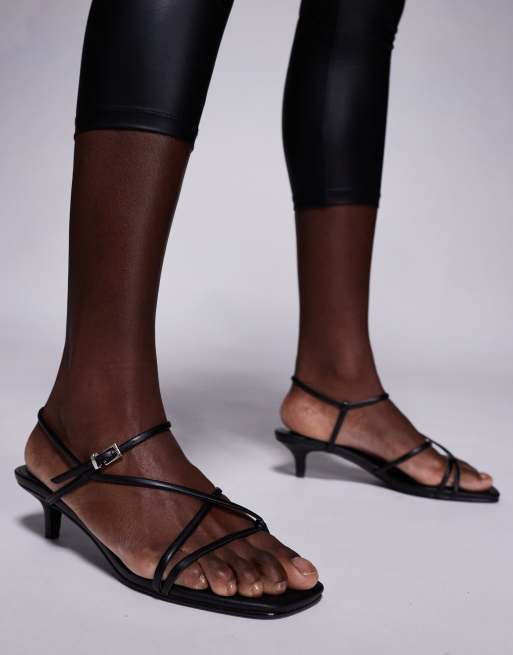 Public Desire Glint strappy barely there sandals in black, 4 of 4
