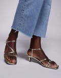 [Public Desire] Public Desire Glint strappy barely there sandals in metallic gold 38 Gold Metallic