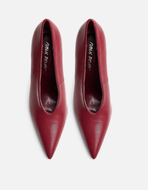 Public Desire Glossy court high heels in burgundy, 3 of 4
