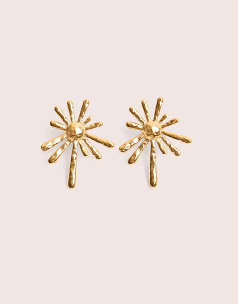 Public Desire Gold plated abstract star earrings in gold - view 1