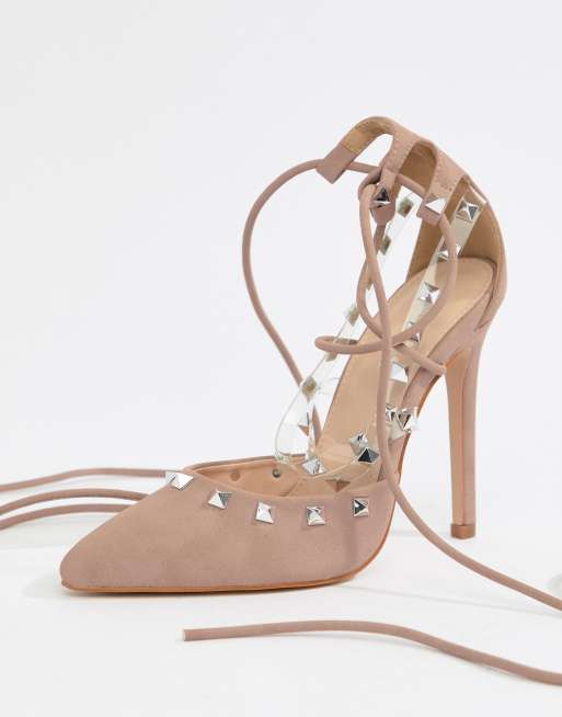 Blush shop studded heels