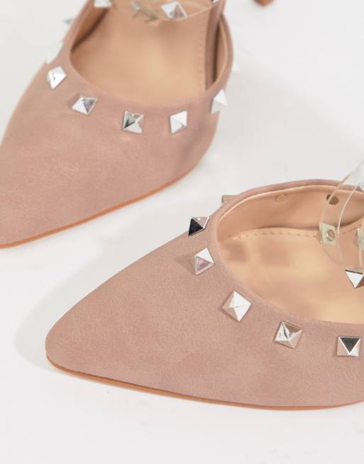 Public Desire Gosh Schoenen met hak en studs in blush ASOS