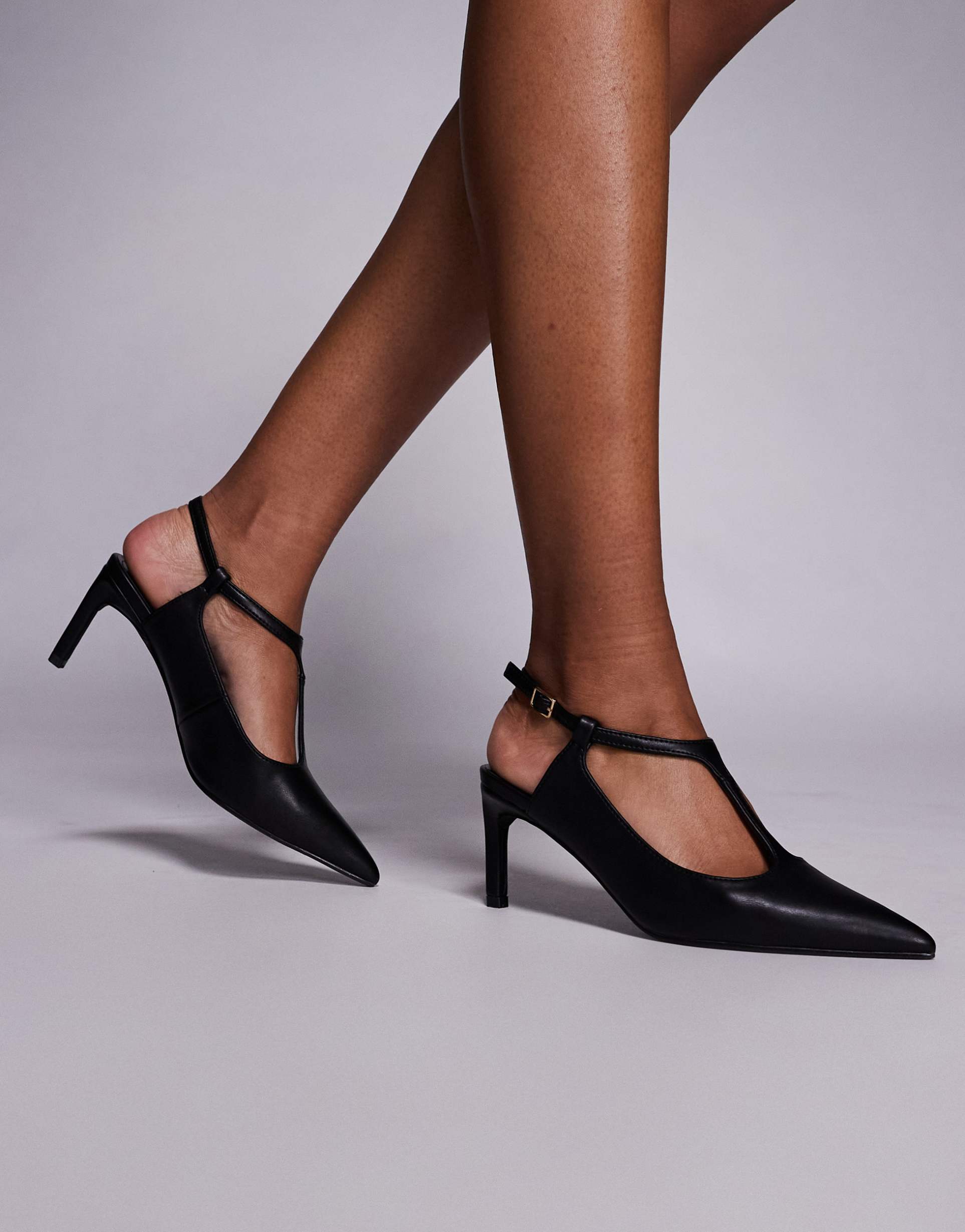 public desire grace kitten heel shoes in black