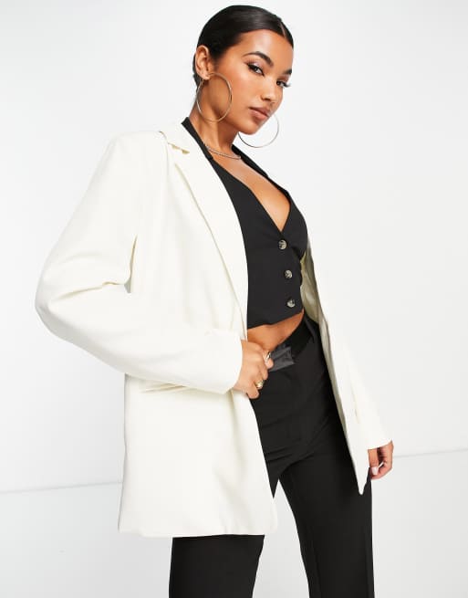Public Desire – Gräddvit kavaj i oversize