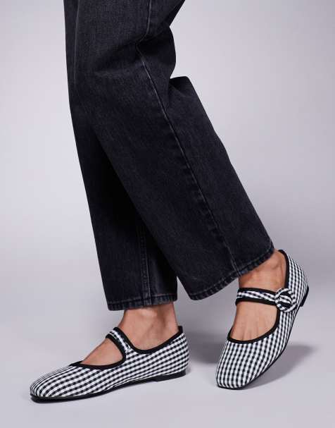 Public Desire Griffin mary jane ballet flats in gingham - view 1
