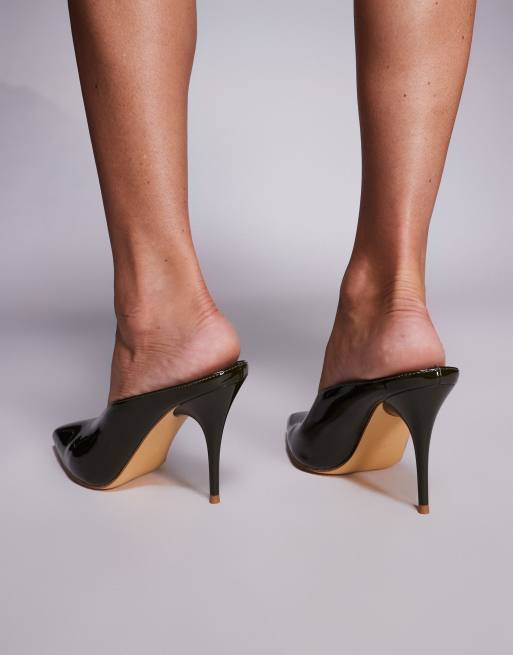 Public Desire - Grønne pumps med spids snude i patentlæder, 3 af 4