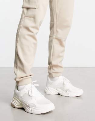 Public Desire gunner sneakers in triple off white