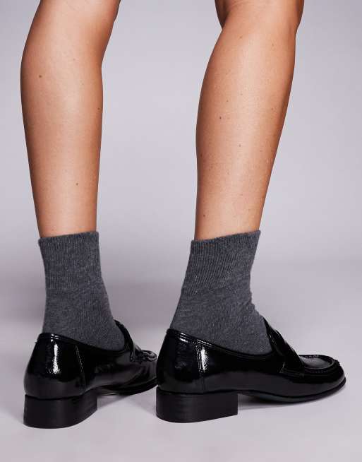 Public Desire Haboo loafers in black croc, 2 of 4