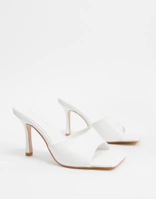 white sandal mules