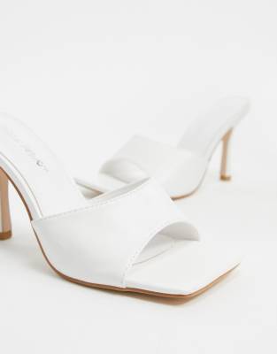 white square toe mules
