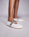 [Public Desire] Public Desire Harmonica ballet flats with hardware detail in white 36 WHITE