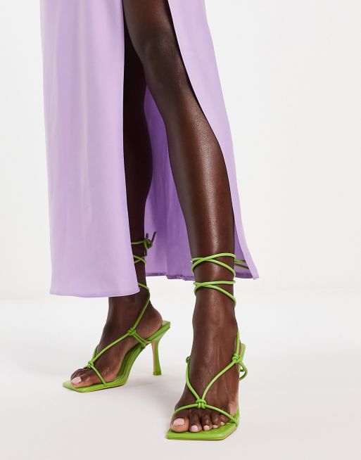 lime green and purple heels