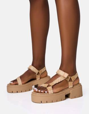  Hazard raffia chunky dad sandals in natural