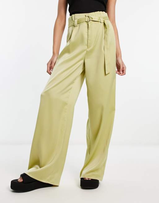 Public Desire paperbag high waist pants in khaki