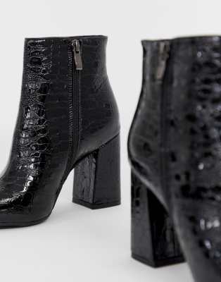 croc heeled boots