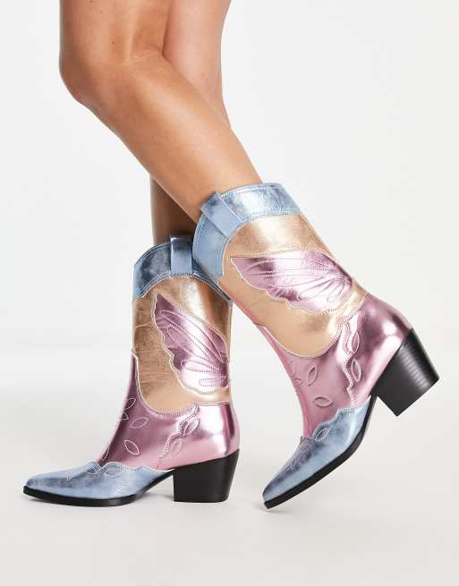 Metallic store western booties