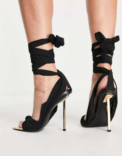 Public Desire - Huni - Hakken met wrap-around striklint in zwart, 3 van 4
