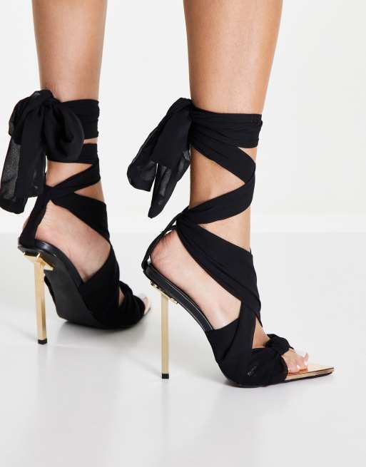 Black tie best sale up stilettos