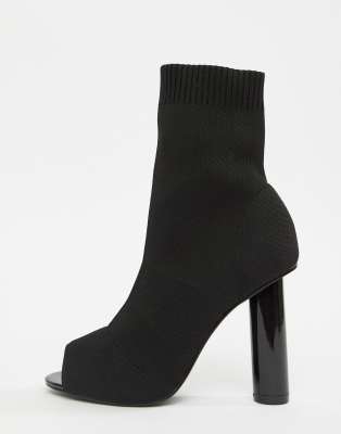 stretch peep toe booties