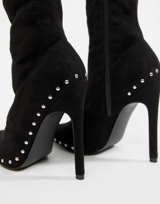 Black studded sock hot sale boots