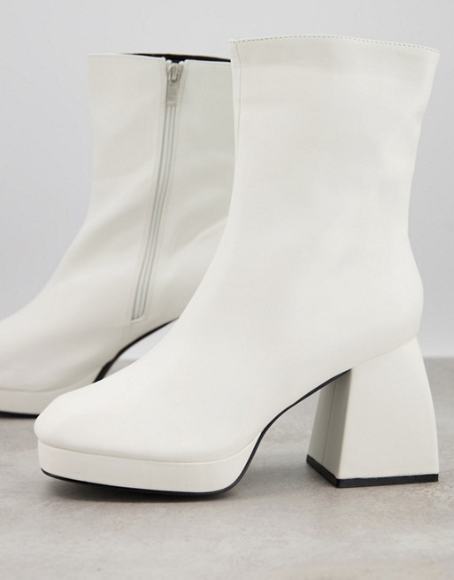 Public Desire Imagine mid platform boots in white