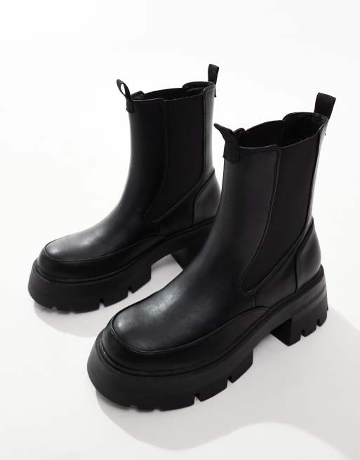 Public Desire Impulsive chunky sole chelsea boots in black