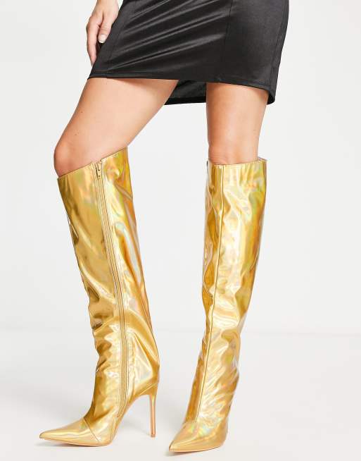 Knee high boots outlet gold