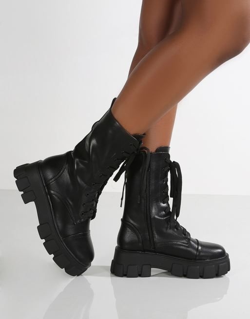 chunky boots with pouch